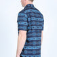 Mens Classic Fit Performance Short Sleeve Aztec Print Shirt - Navy