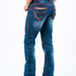 Holt Men's Blue/Gray Slim Boot Cut Jeans