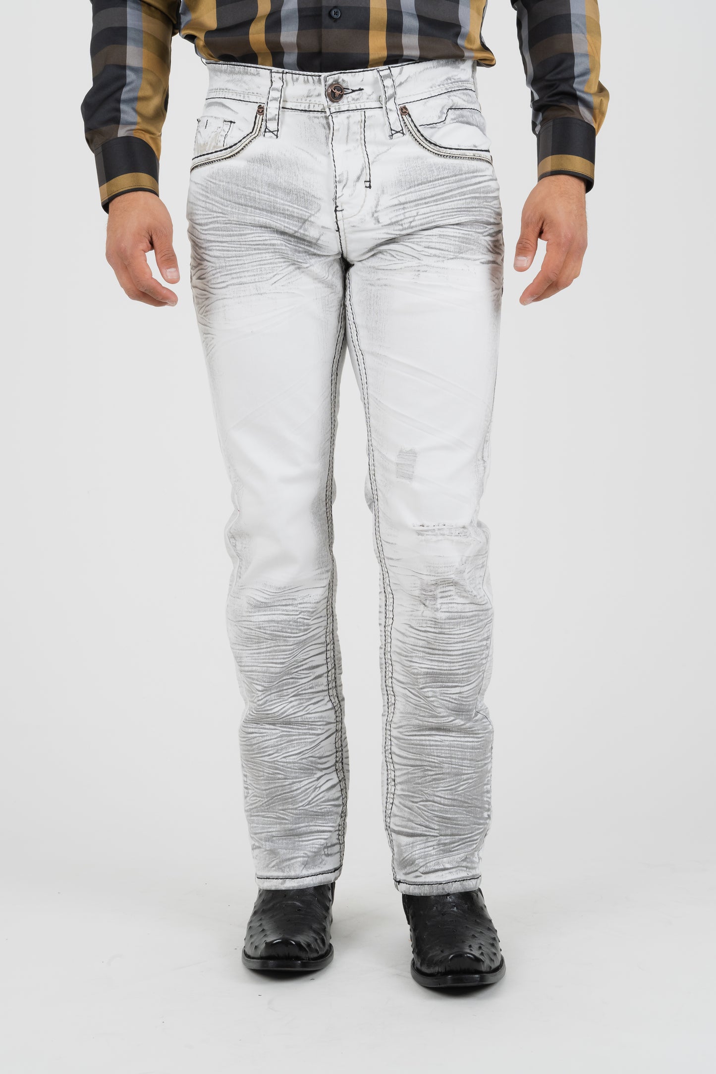 Holt Men's White Slim Boot Cut Jeans