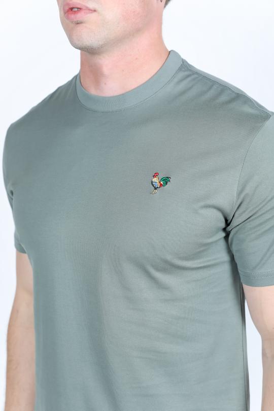 Mens Modern Fit Premium Cotton Rooster Logo T-Shirt - Gray
