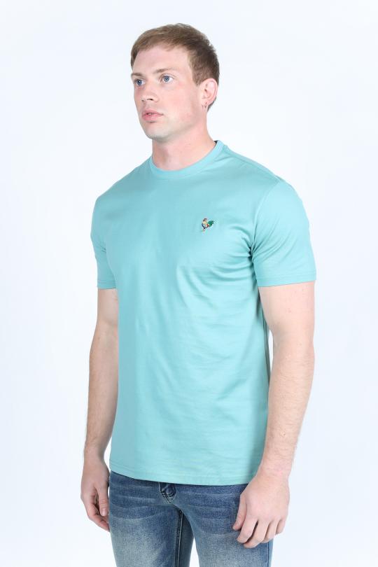 Mens Modern Fit Premium Cotton Rooster Logo T-Shirt - Turqouise