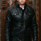 Mens Faux Leather Coat - Black