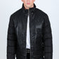 Mens Faux Leather Coat - Black