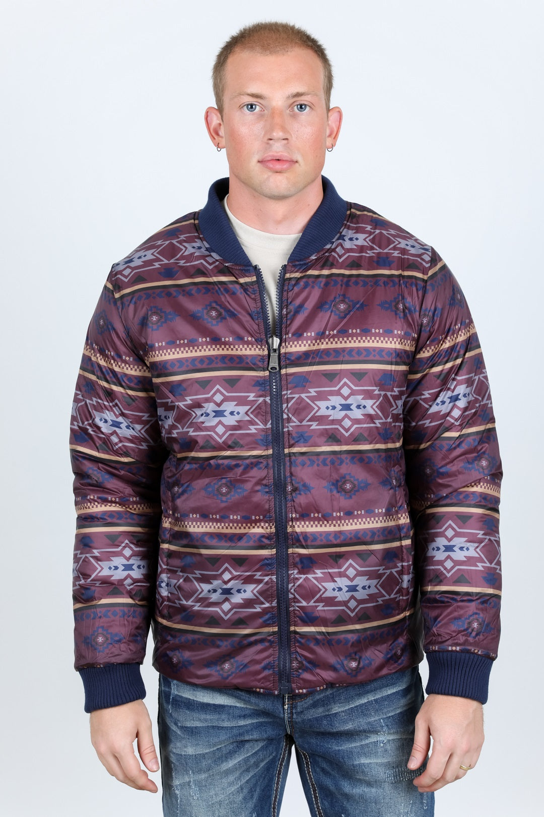 Mens Insulated Reversible Jacket - Navy
