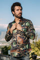 Rhinestone Tropical Print Shirt