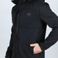 Mens Hooded Softshell Water-Resistant Jacket - Black