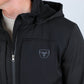 Mens Hooded Softshell Water-Resistant Jacket - Black