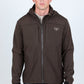 Mens Hooded Softshell Water-Resistant Jacket - Brown