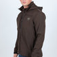 Mens Hooded Softshell Water-Resistant Jacket - Brown