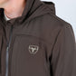 Mens Hooded Softshell Water-Resistant Jacket - Brown