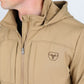 Mens Hooded Softshell Water-Resistant Jacket - Khaki