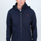 Mens Hooded Softshell Water-Resistant Jacket - Navy