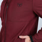 Mens Hooded Softshell Water-Resistant Jacket - Burgundy