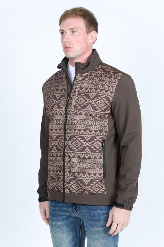Mens Aztec SoftShell Concealed Carry Water-Resistant Jacket - Brown