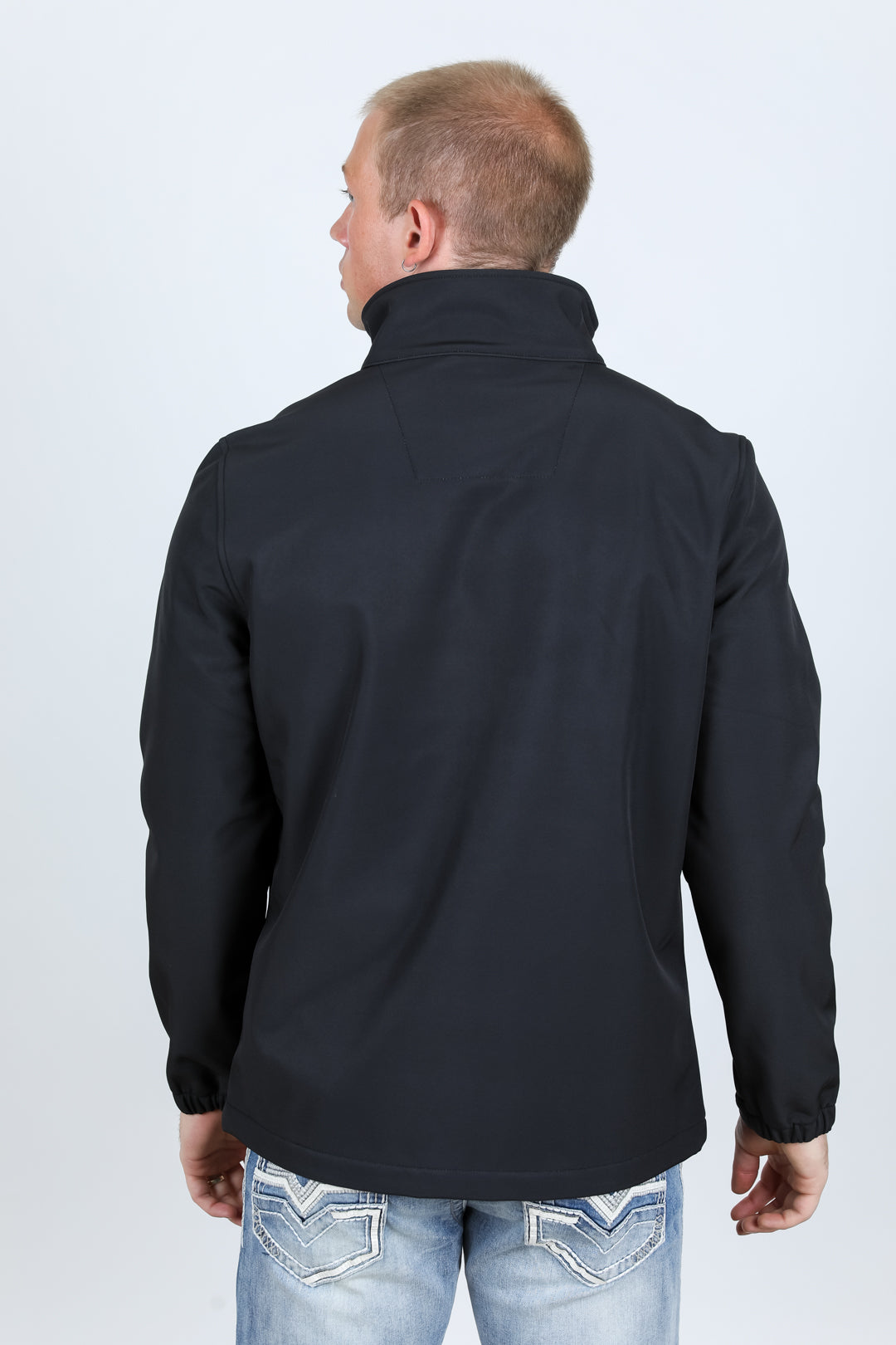 Mens Aztec Softshell Water-Resistant Jacket - Black