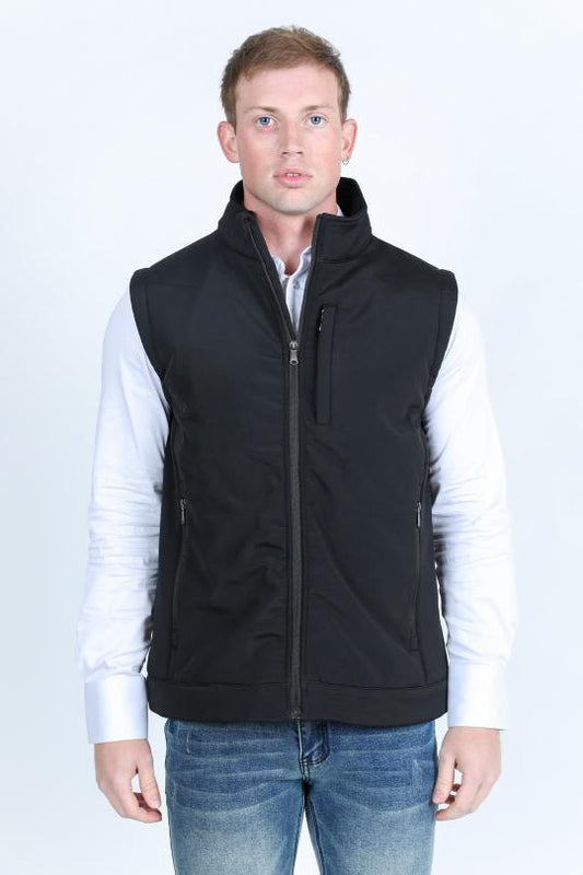 Mens SoftShell Concealed Carry Water-Resistant Vest - Black