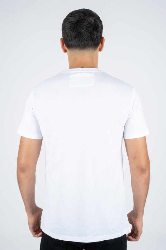 white rhinestone eagle tee men platini back