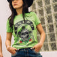 Women's Cotton American Legend Graphic Print Green T-shirt