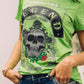 Women's Cotton American Legend Graphic Print Green T-shirt