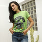 Women's Cotton American Legend Graphic Print Green T-shirt