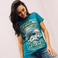 Women's Cotton American Legend Graphic Print Blue T-shirt