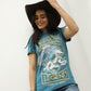 Women's Cotton American Legend Graphic Print Blue T-shirt