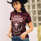 Women's Cotton American Legend Graphic Print Wine T-shirt