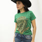 Women's Cotton American Legend Graphic Print Green T-shirt