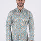 Geometric Botanical Print Shirt