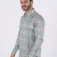 Geometric Botanical Print Shirt