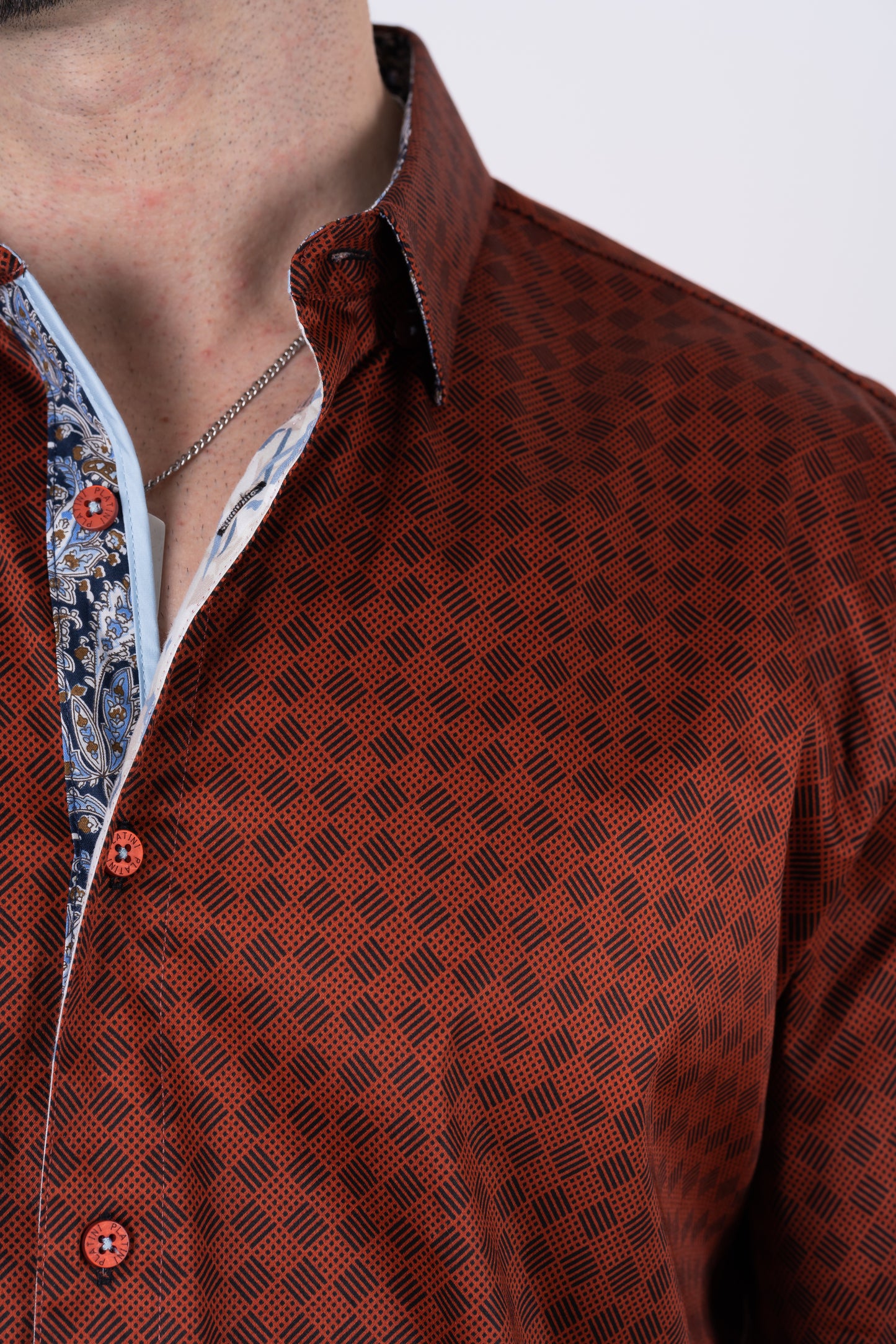 Geometric Botanical Print Shirt