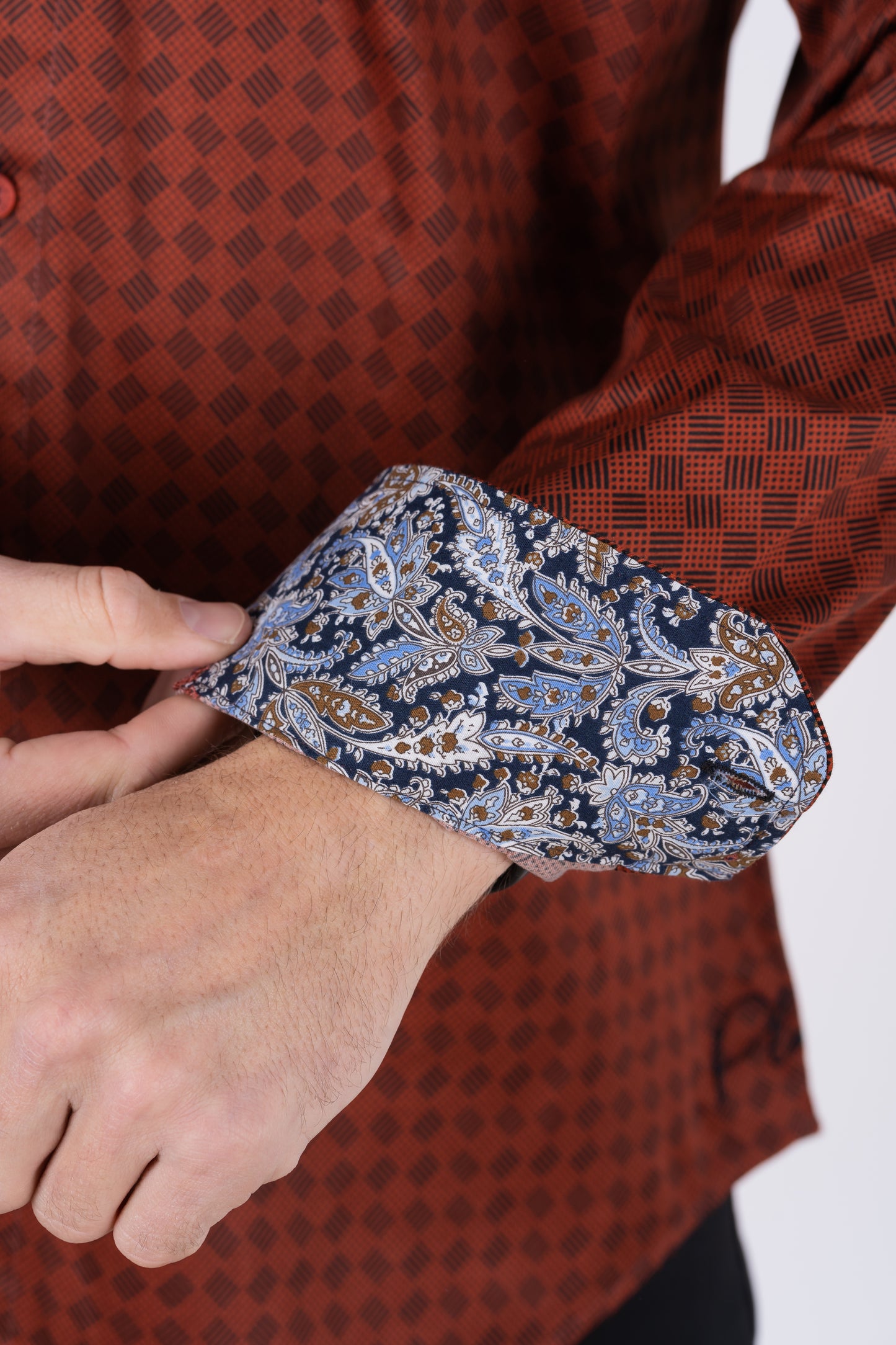 Geometric Botanical Print Shirt