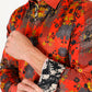 Floral Print Satin Shirt - Red
