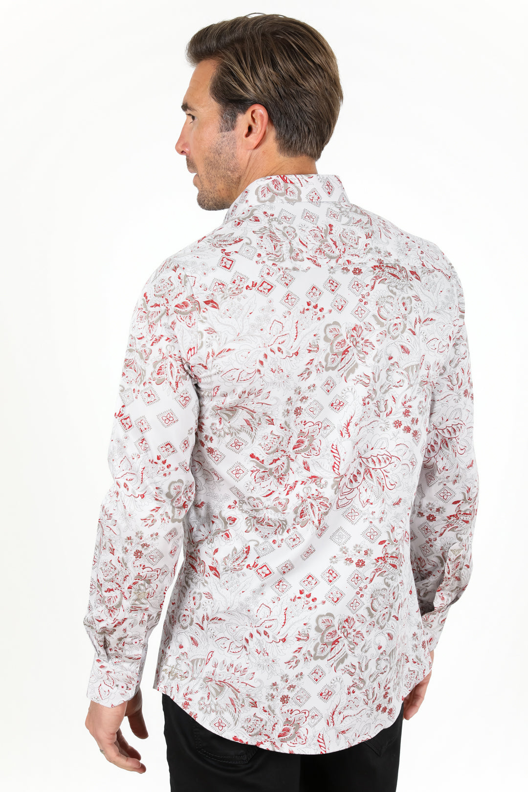 Floral Print Satin Shirt - White