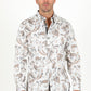 Satin Cotton/Spandex Long Sleeve Shirt - White