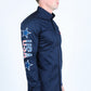 Mens Cotton Modern Fit Stretch USA Embroidery Shirt