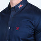 Mens Cotton Modern Fit Stretch USA Embroidery Shirt