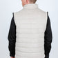 Men's Fur Lined Quilted Faux Suede Vest - Gray