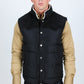 Men's Fur Lined Quilted Puffer Vest - Black
