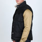Men's Fur Lined Quilted Puffer Vest - Black