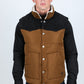 Men's Fur Lined Quilted Puffer Vest - Camel