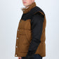 Men's Fur Lined Quilted Puffer Vest - Camel