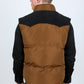 Men's Fur Lined Quilted Puffer Vest - Camel