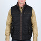 Men's Quilted Fur Lined Vest - Black