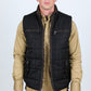 Men's Quilted Fur Lined Vest - Black