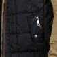 Men's Quilted Fur Lined Vest - Black