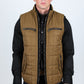 Men's Quilted Fur Lined Vest - Camel