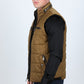 Men's Quilted Fur Lined Vest - Camel