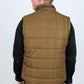 Men's Quilted Fur Lined Vest - Camel