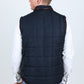 Men's Quilted Fur Lined Vest - Navy